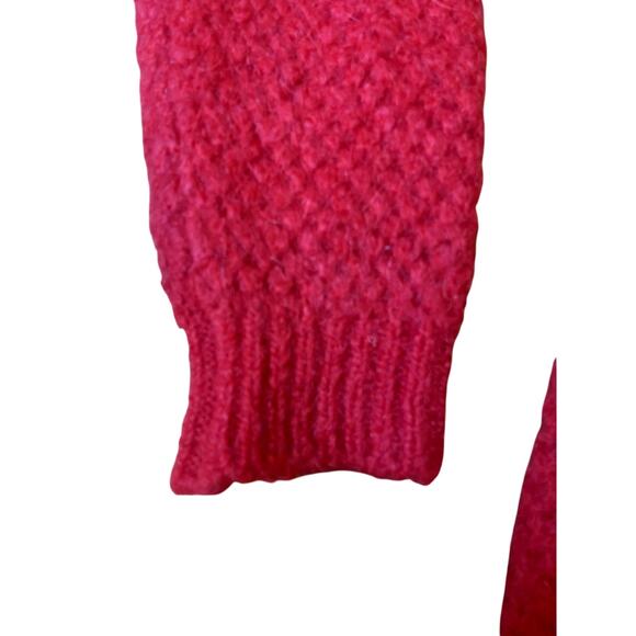 Sandro Pullover Mohair Blend Oversized Relaxed Jumper Knit Sweater Red 1 Small - Picture 6 of 9